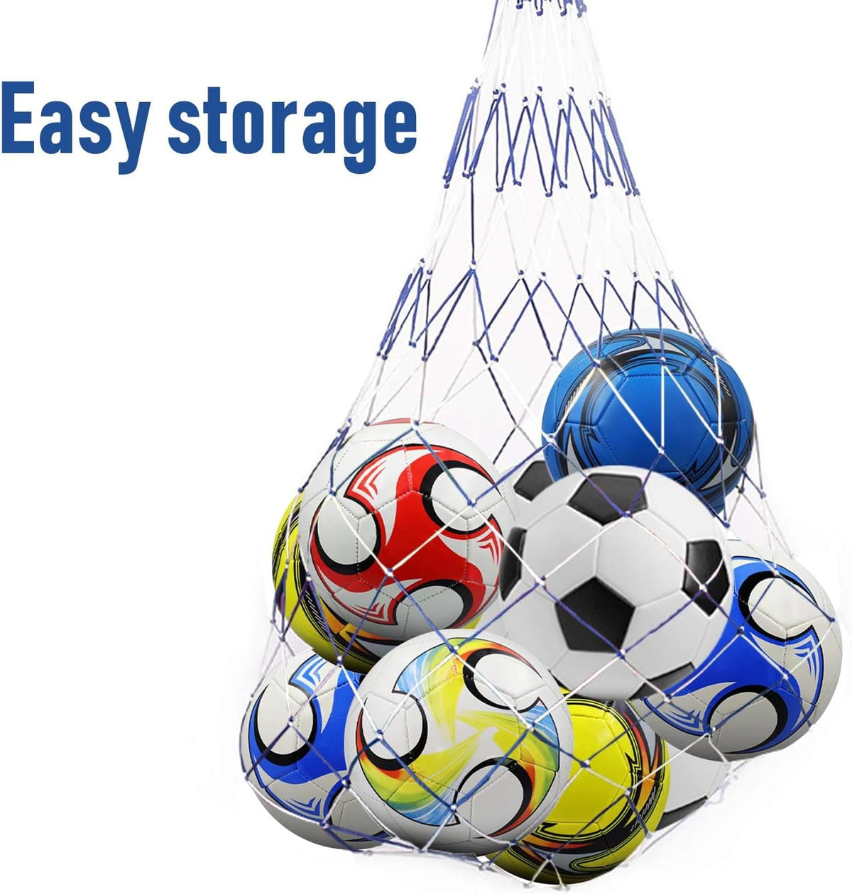 6 Pack Classic Soccer Balls Size 5 With Pump and Net Bag - Training and Practice for Kids and Adults, Indoor and Outdoor Competition