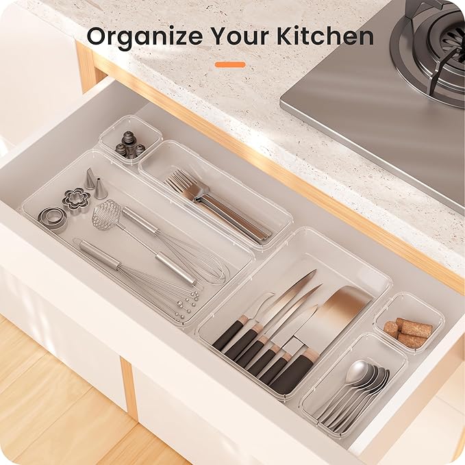 【Military Grade】A-LuGei Drawer Organizer, 【】 Makeup organizer, 【Holds 177 Items】 Bathroom Organizers and Storage, Organization and Storage, Desk Drawer Organizer for Bathroom Vanity