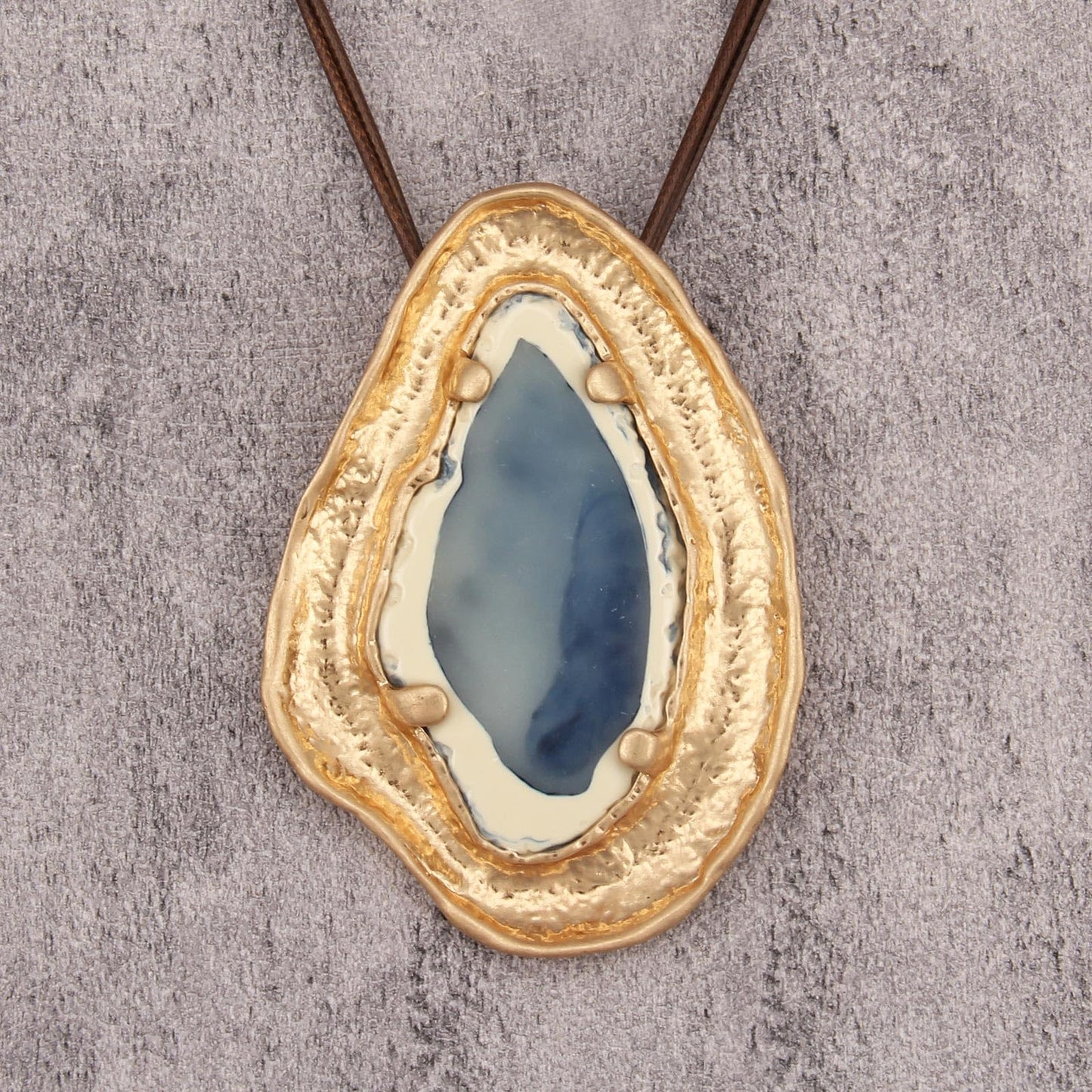 joymiao Vintage Necklace for Women Chunky Boho Statement Necklace with Large Gold Pendant Long Chain Funky Hippie Bohemian Jewelry
