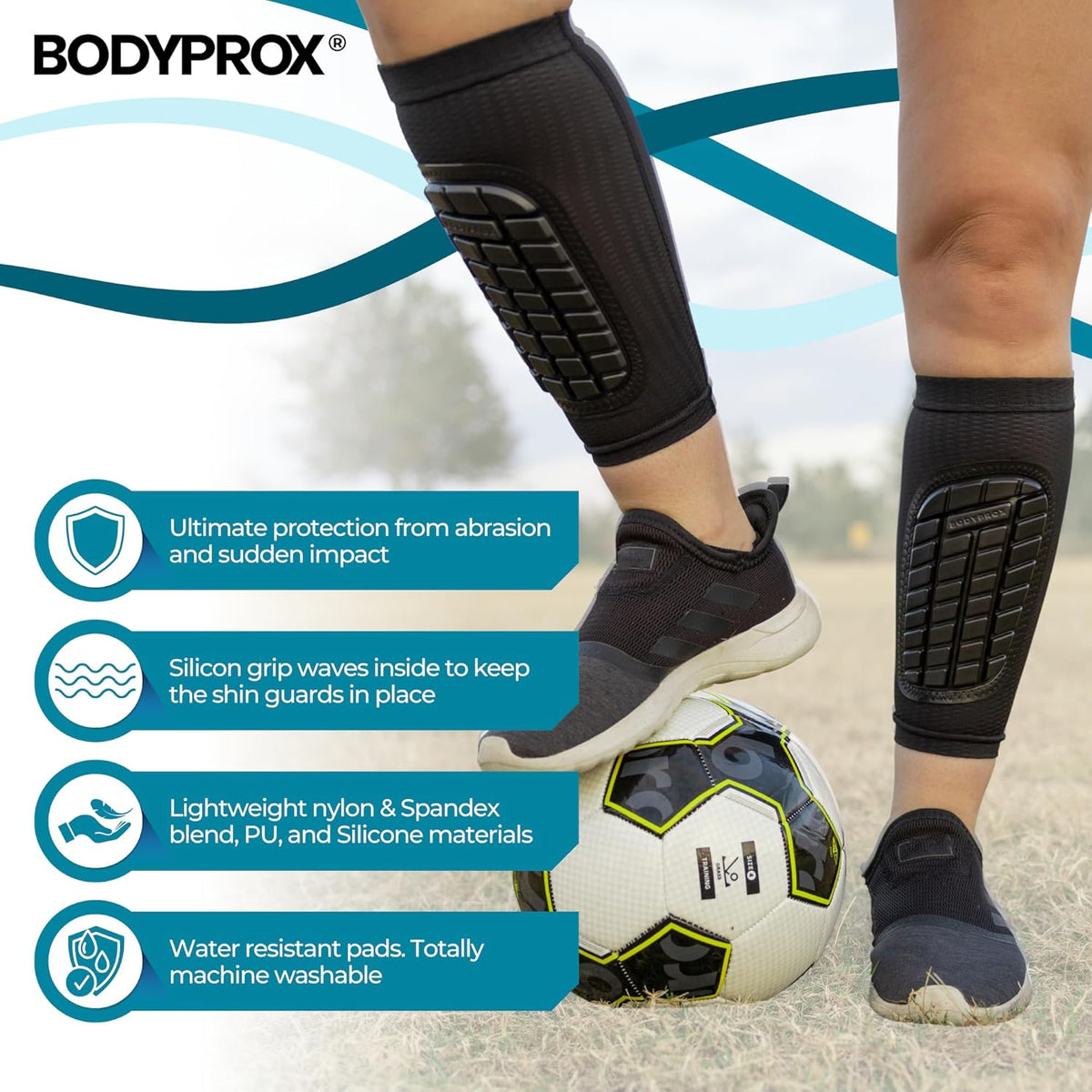 Soccer Shin Guards Sleeves for Men, Women and Youth