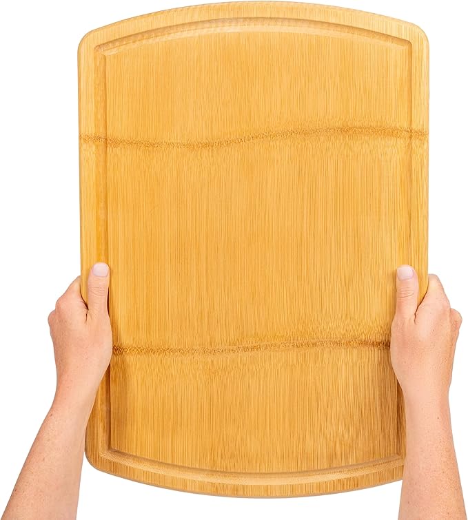 Greener Chef 20 Inch Bamboo Cutting Board Featuring Super-Sized Glue-Free Surface™ – Heavy Duty Butcher Block for Safe Meal Prep, Chopping & Carving with Lifetime Replacements