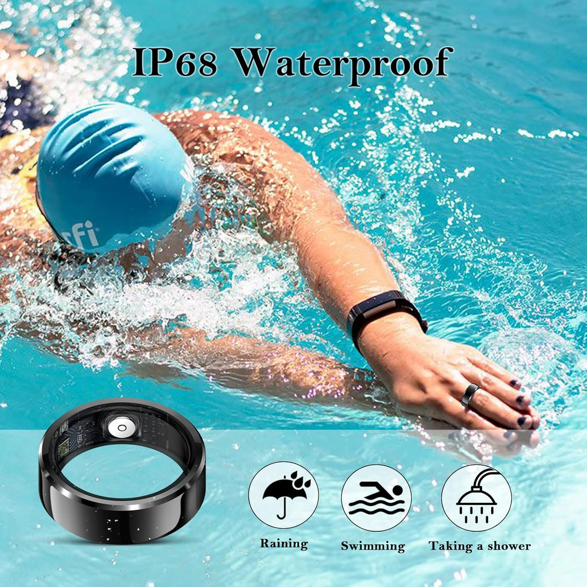 Smart Ring for Women Men-Wearable Fitness Tracker with Sleep Tracking Heart Rate Healthy Monitor Ring Activity Monitoring Steps Calories