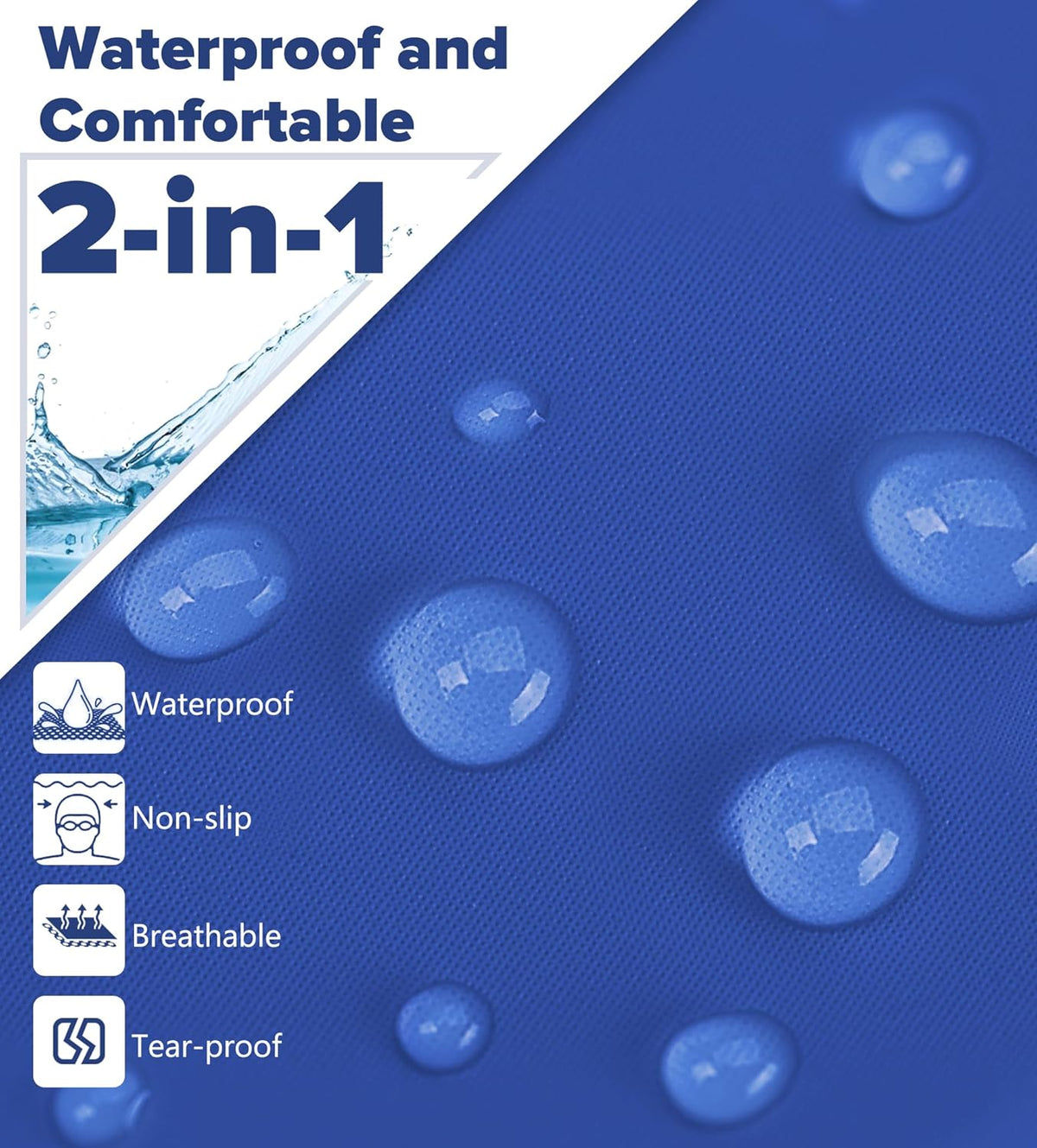 Aegend Fabric Swim Cap, Silicone Waterproof Layer - Breathable Cloth Swimming Cap, Keep Hair Dry with Hight Elasticity for Youth(8-16) Adult, 2 Sizes to Choose