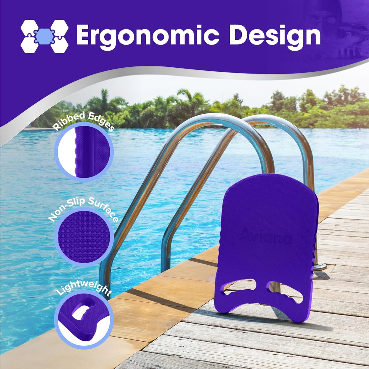Kickboard Adult & Youth Swim Buoy Aid Leg Kick Exercise Training Float for Swimming Pool or Open Water Foam Equipment | High Buoyancy | Non-Slip | EVA Material & BPA Free