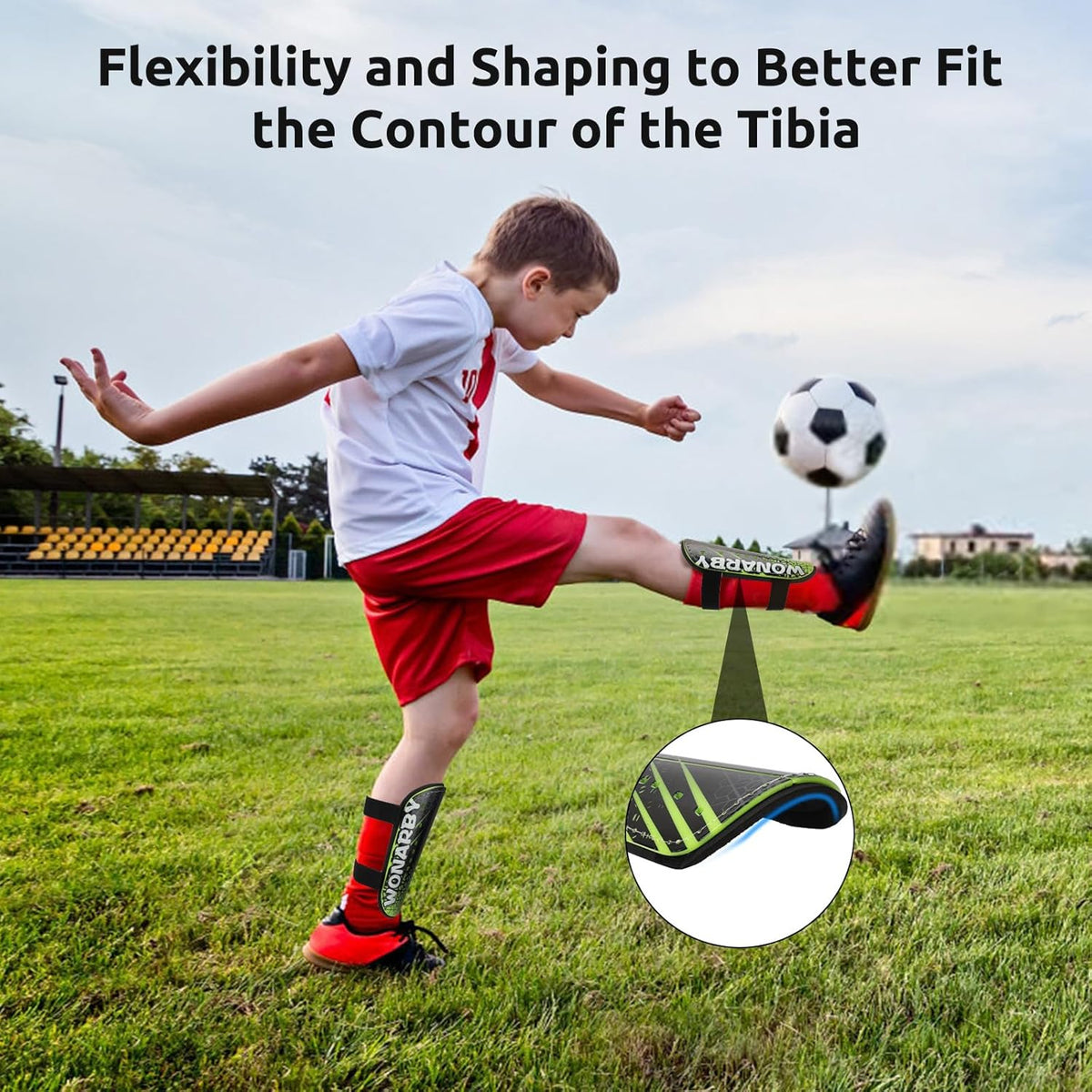 Shin Guards Soccer Youth Kids - Shin Guard for Boys Girls Teenagers Toddler 2-18 Years Old - Football Shin Pads Protection Equipment with Adjustable Straps