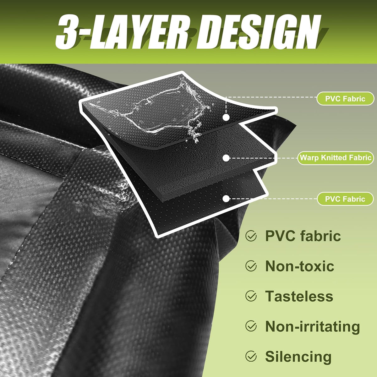 Rain Mat for Car, Black Garage Rubber Car Mat for Snow, Mud, Rain(7ft 9in x 16ft)