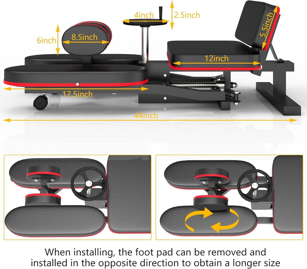 Rigel Leg Stretcher, 220LBS Leg Stretch Machine, Heavy Duty Steel Frame Equipment Splits Machine, Leg Stretching Training Machine for Home Gym Split Machine Training Fitness