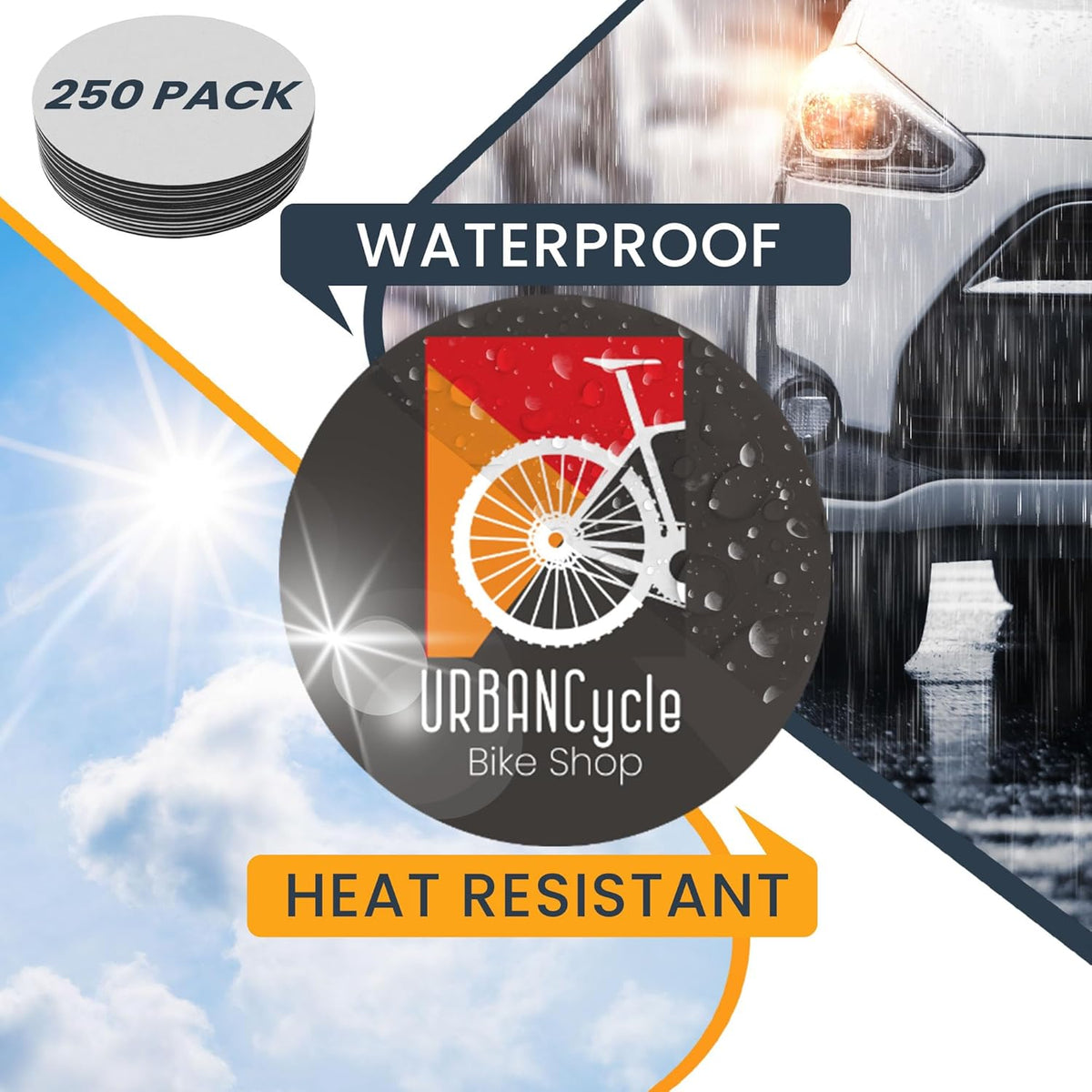 Magnet Me Up Customizable 30 Mil Round Magnet- 5”, 250 PK Weatherproof Car Magnet for Businesses, Sports Teams, Fundraiser, Personal Expression- Custom Text & Logo- Strong Magnetic Vinyl for Vehicles