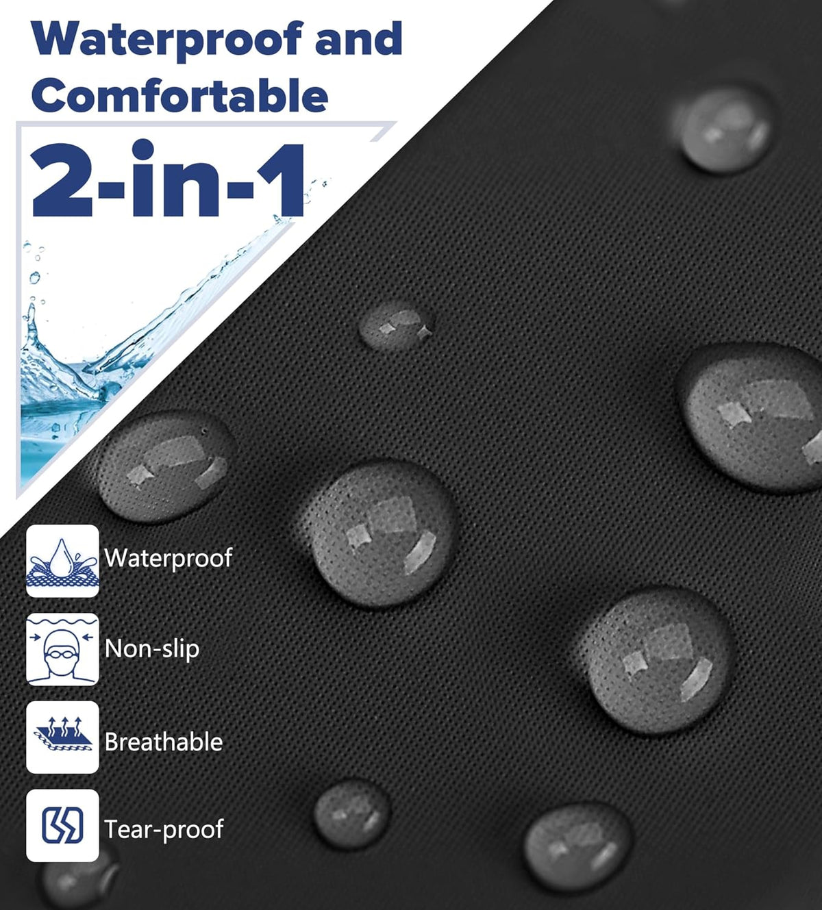 Aegend Fabric Swim Cap, Silicone Waterproof Layer - Breathable Cloth Swimming Cap, Keep Hair Dry with Hight Elasticity for Youth(8-16) Adult, 2 Sizes to Choose