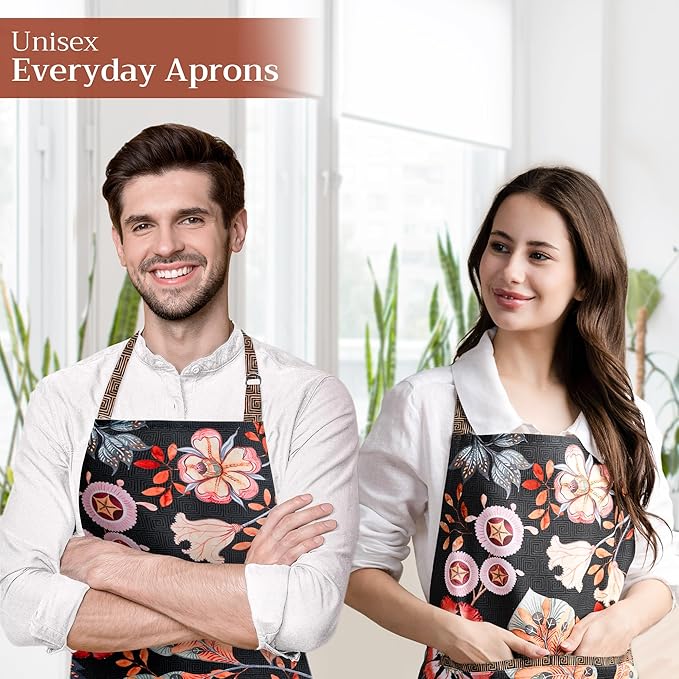 Maison d' Hermine 100% Cotton Apron for women with Pocket Kitchen Chef Apron for Men Cooking Mothers Day Gifts