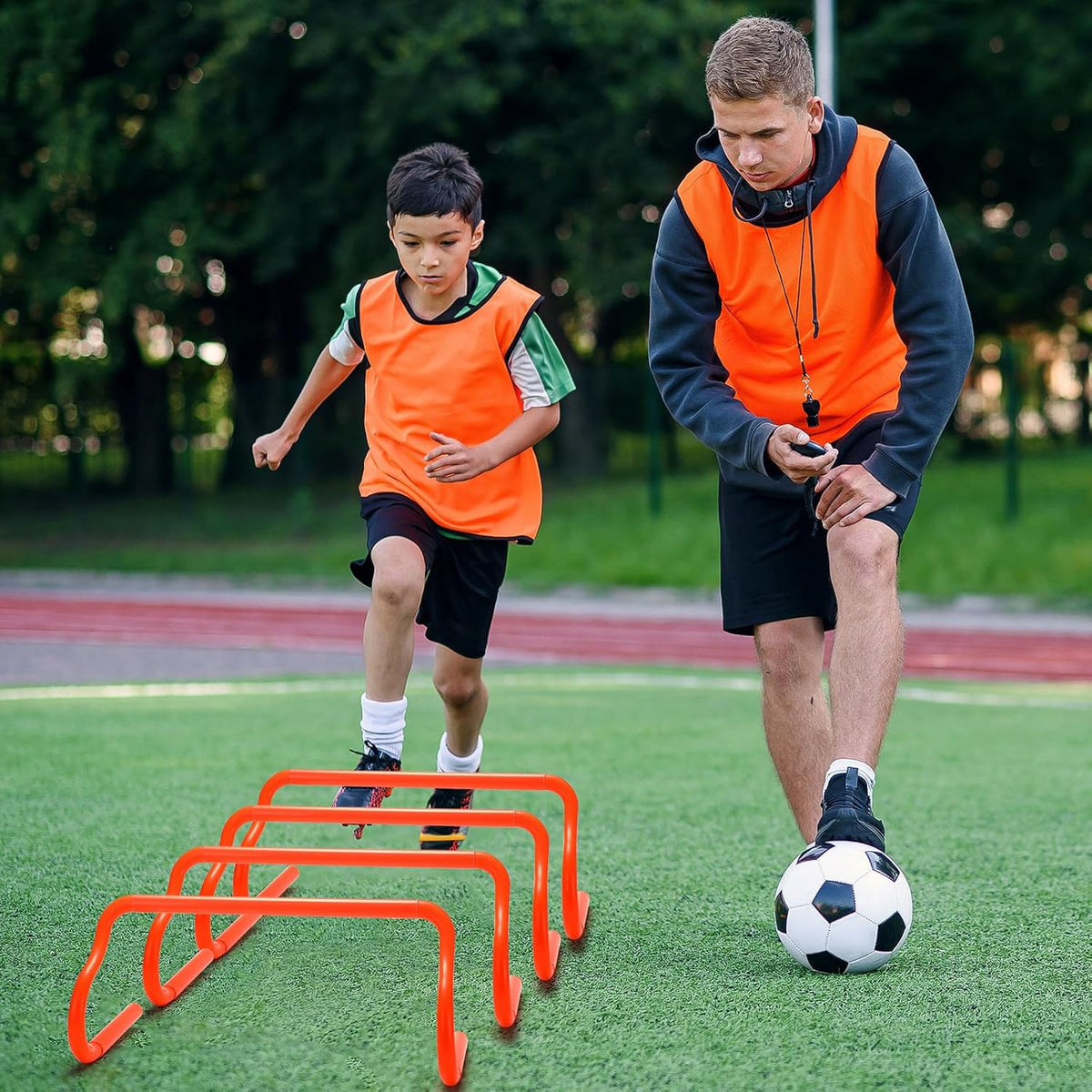 5 Pcs Speed Agility Training Hurdles Detachable Durable Equipment Plyometric and All Purpose Speed Training Hurdle Equipment for Athletes Soccer Basketball