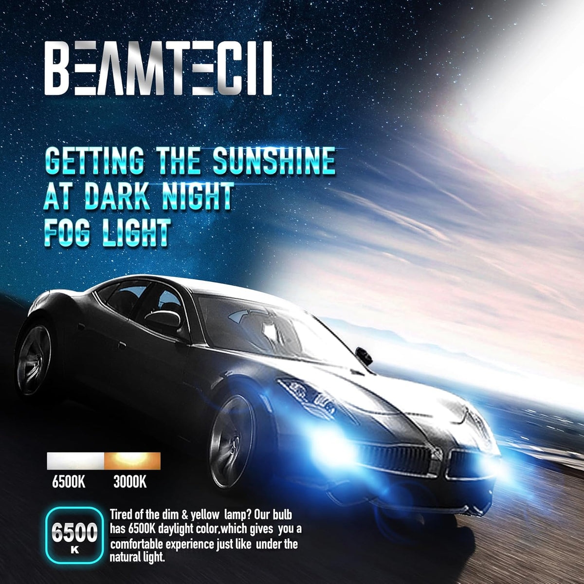 BEAMTECH 90/05 H/11 Fog Light Bulb, 4Pcs Fog Light Bullb or Powersports Accessory Lights
