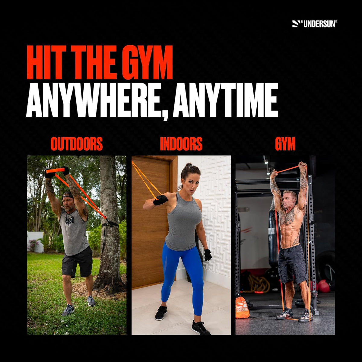 Undersun Resistance Bands for Working Out | Heavy Resistance Bands for Strength Training & Pull Up Assistance | Indoor/Outdoor, Gym, Home Exercise Bands Resistance