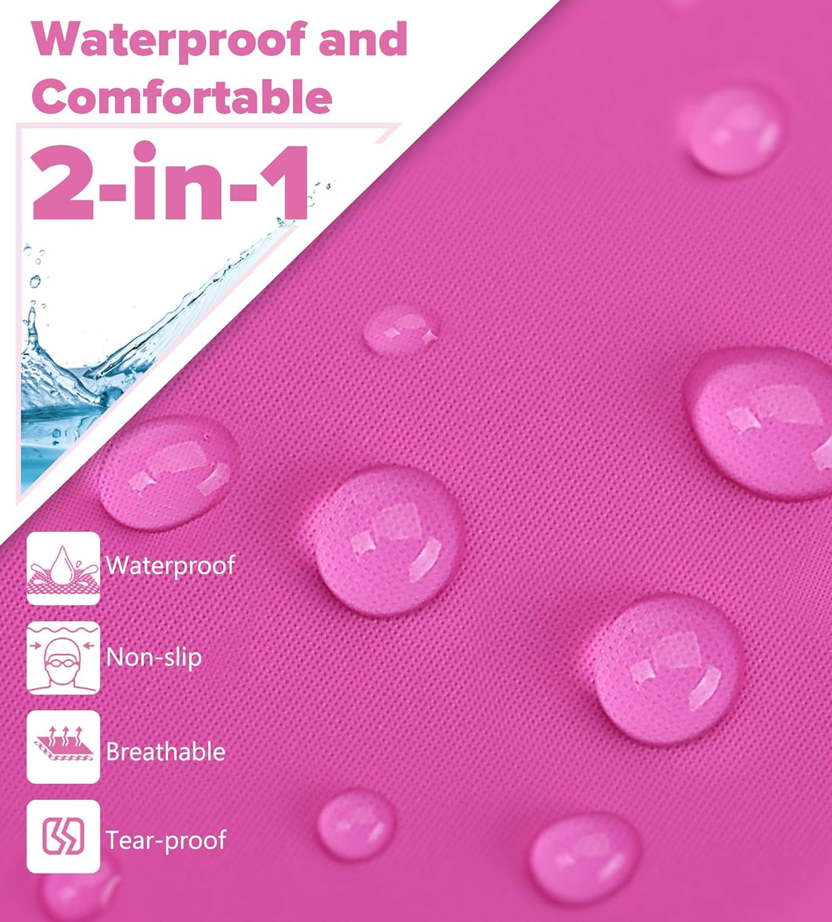 Aegend Fabric Swim Cap, Silicone Waterproof Layer - Breathable Cloth Swimming Cap, Keep Hair Dry with Hight Elasticity for Youth(8-16) Adult, 2 Sizes to Choose