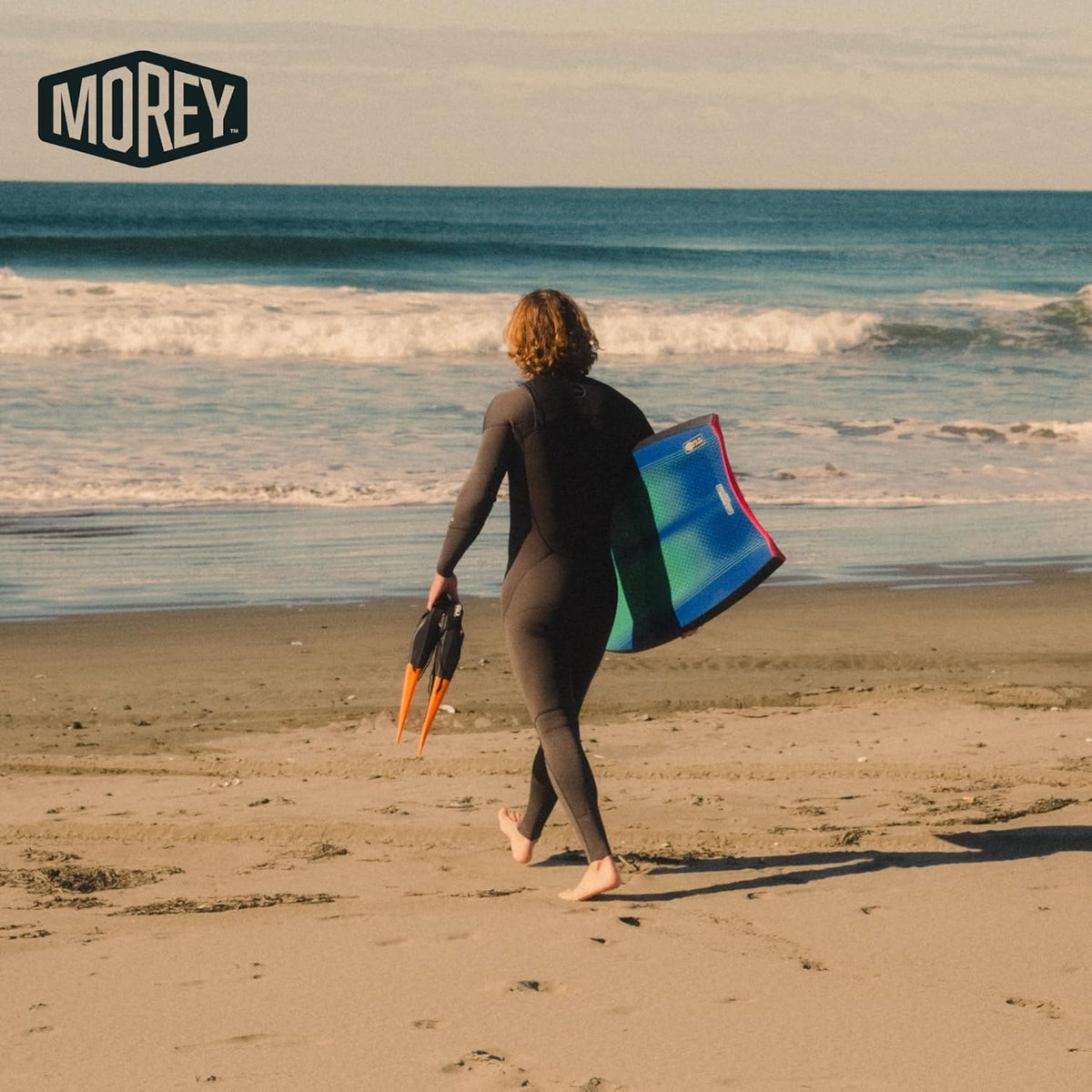 MOREY® Mach 12 MDS, 42.5" Bodyboard. Dynamic Speed Body Boards for Beach, for All Skill Levels, Embedded Fiberglass Stringer, with Coil Leash. Re-Engineered 2025 Model