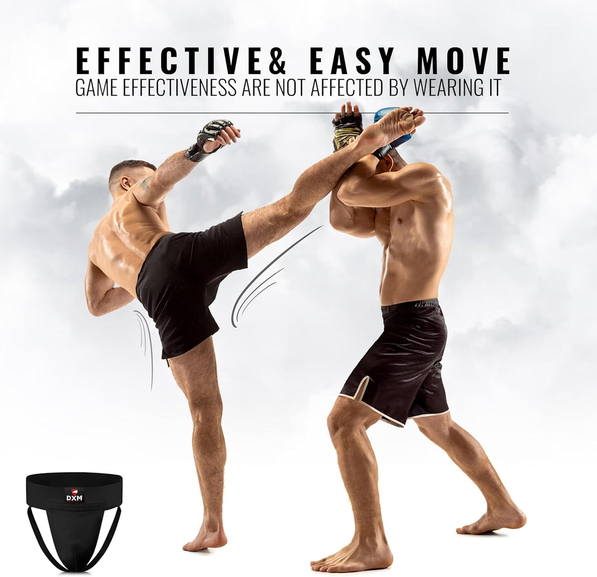DXM SPORTS Groin Protector Cup Men, Boxing Kickboxing MMA Muay Thai Sparring Groin Guard, Ventilated Adjustable, Karate Fighting Training, Underwear Jiu Jitsu BJJ Protection