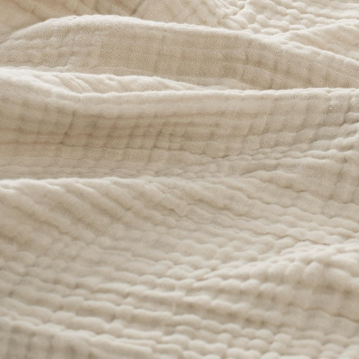 Carriediosa 100% Cotton Muslin Throw Blanket 90" X 90" Queen Size,4-Layers Summer Gauze Throws for Bed Couch,Soft Lightweight Breathable Linen Blankets Bedspread for Adults All Season,Khaki