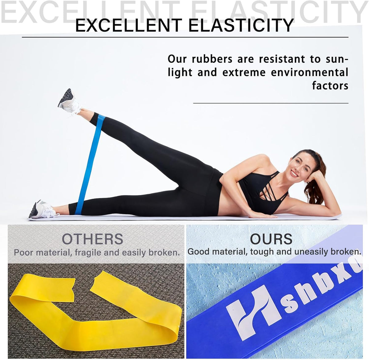 Resistance Bands for Working Out, Physical Therapy Bands, Latex Free Elastic and Exercise Bands Set for Stretching, Suitable for Rehab, Yoga, Pilates, Gym, Home Exercise