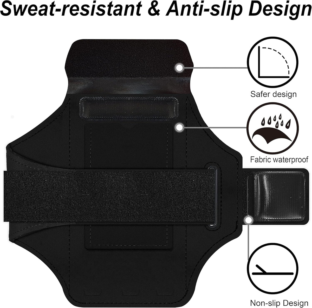 Armband for Samsung Galaxy S25/S24/S23/S22/S21/S20/S10/S9/S8,Galaxy A01/A8/A10e/A20e/A41/M01/Xcover 5,Water Resistant Sport Armband with Zipper Slot for Galaxy Buds (Pink)