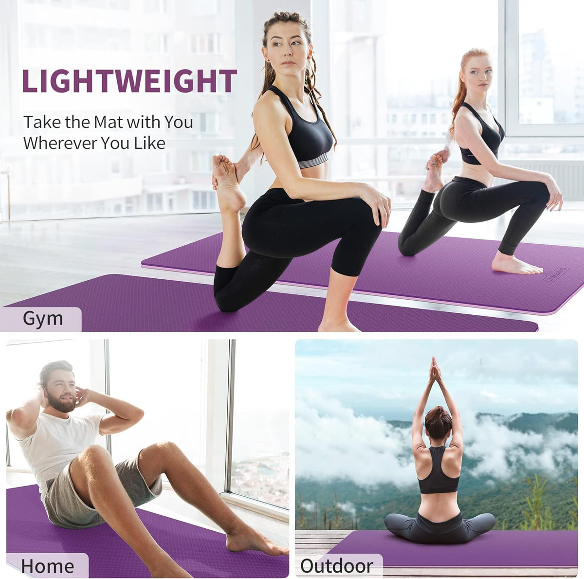 CAMBIVO Extra Wide Yoga Mat for Women and Men (72"/84"x 32"x 1/4") TPE Workout Mat, Non-slip Large Exercise Fitness Mat for Yoga, Pilates, Workout