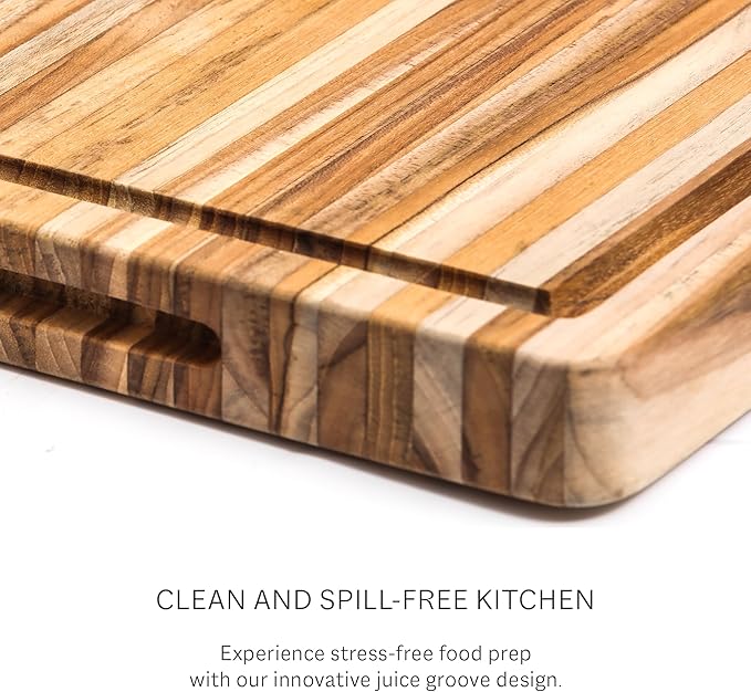 Teakhaus Cutting Board - Large (L) Wood Cutting Board with Juice Groove - Holiday Gift Ideas for Men and Women - Gift-Ready, Reversible, Edge Grain Wood, Knife Friendly - FSC Certified