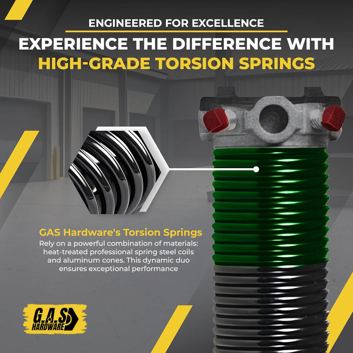 Garage Door Torsion Spring 243x2x28 Torsion Springs for Right Side of Garage Door with 1" Steel Bearing, Gloves, and Winding Bars Precision E-Coating 5-Year Warranty Minimum 30,000 Cycles (Black Cone)