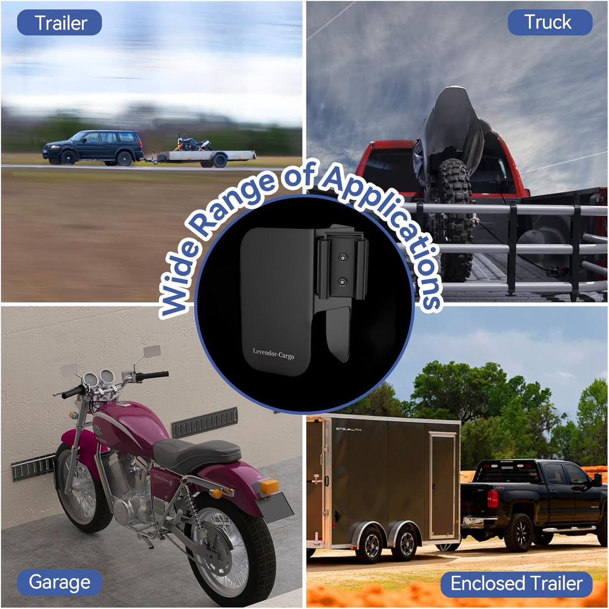 E-Track Dirt Bike Wheel Chocks,Bike and Dirt Bike in Enclosed Trailer/Garage/Trucks with E-Track,fit Tire Up to 6 Inches,Heavy Duty 10 Gauge Steel E Track Wheel Chock(1 Pack)