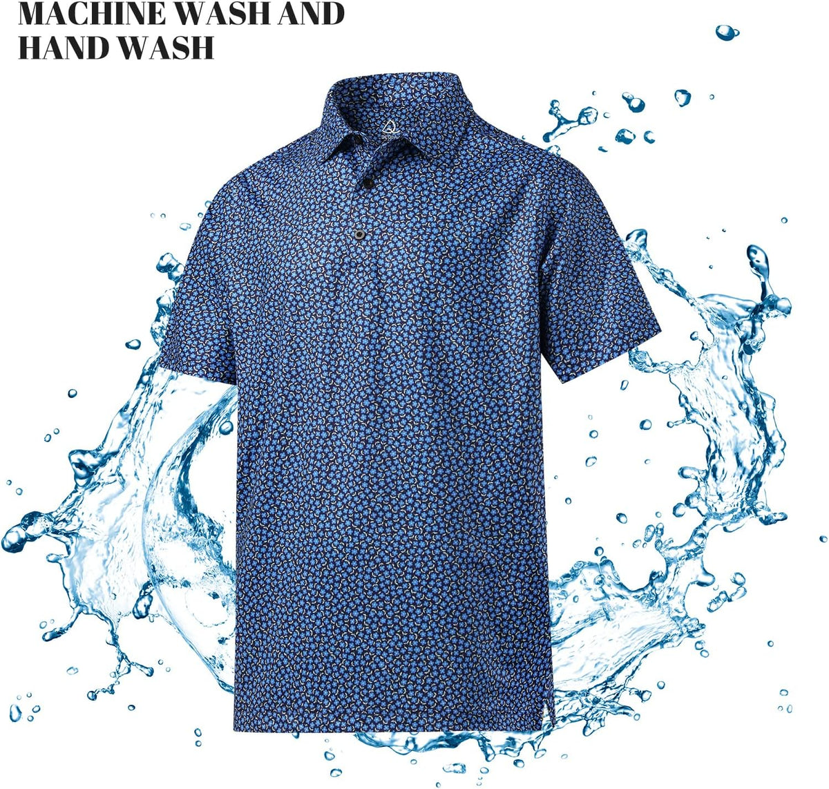 DEOLAX Mens Polo Shirts Fashion Print Mens Golf Shirt Dry Fit Mens Golf Polo Short Sleeve Quick Dry Funny Golf Shirt for Men