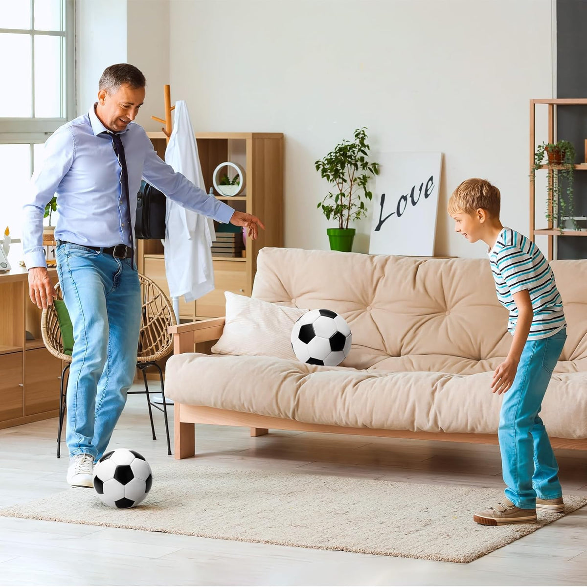 Soccer Ball Size 2 Size 3 Size 4 Size 5 with Pump - Single, 2 or 3 Pack - Official Size & Weight - Classic Indoor Outdoor Soccer Long-Lasting - Ideal Gift for Toddler Kids Boys Girls Youth Adult