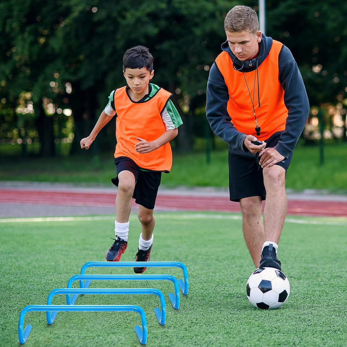 5 Pcs Speed Agility Training Hurdles Detachable Durable Equipment Plyometric and All Purpose Speed Training Hurdle Equipment for Athletes Soccer Basketball