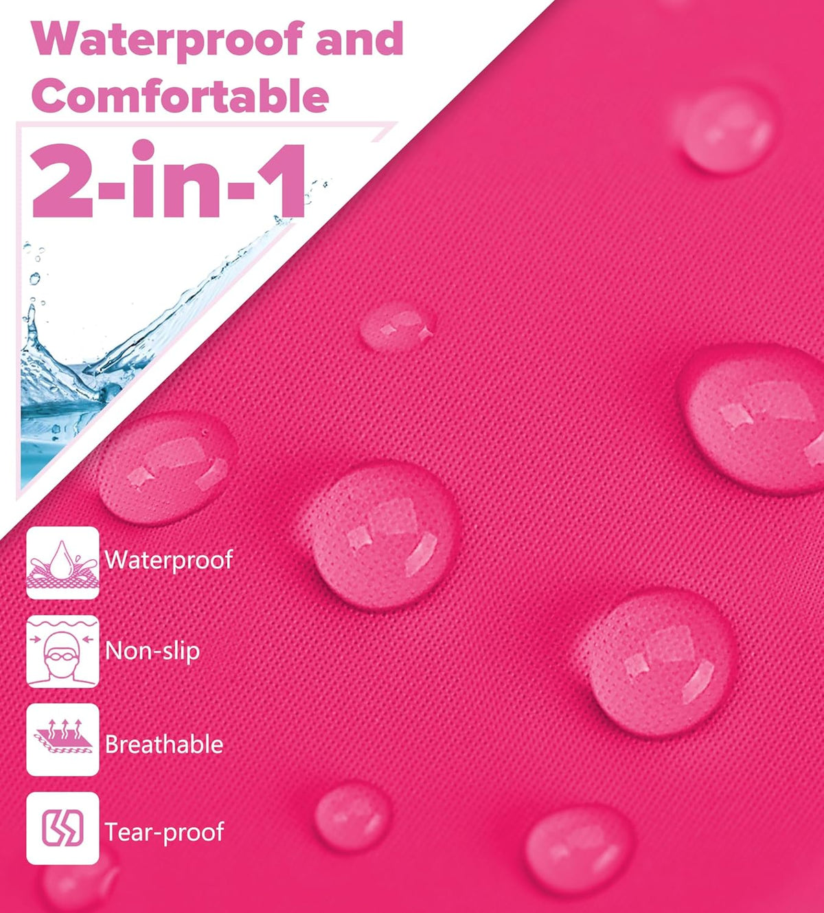 Aegend Fabric Swim Cap, Silicone Waterproof Layer - Breathable Cloth Swimming Cap, Keep Hair Dry with Hight Elasticity for Youth(8-16) Adult, 2 Sizes to Choose