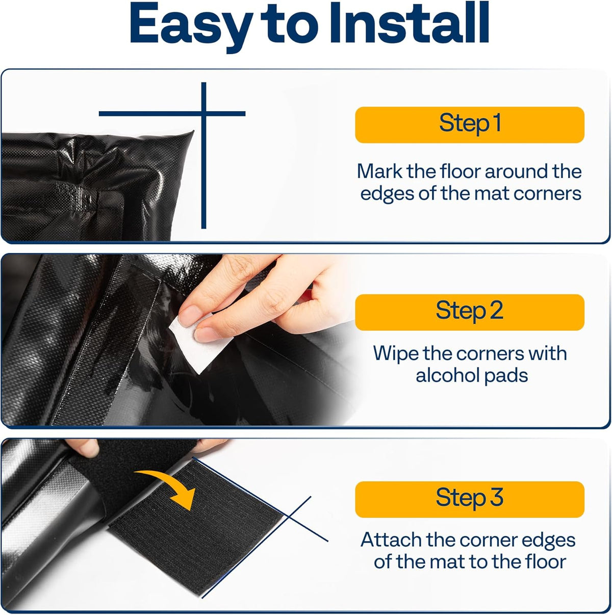 VIVOHOME Containment Mat (7'9" x 16') with Stay Put Corner, PVC Garage Mats for Floor, Heavy Duty Garage Parking Mat with a Squeegee