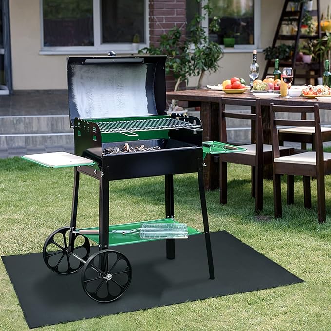 Under Grill Mat 48 ×30 Inch for Outdoor Charcoal, Flat Top, Smokers, Gas Grills.Oil-Proof and Water-Proof BBQ Cvtayn Fireproof Mat Protects Deck Grass, Indoor Fireplace Mat