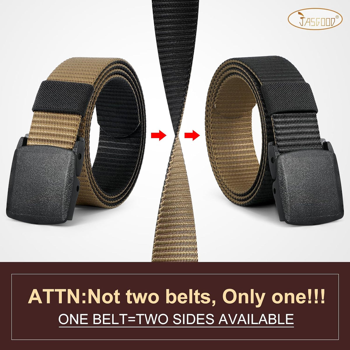 JASGOOD Nylon Canvas Breathable Military Tactical Men Waist Belt With Plastic Buckle