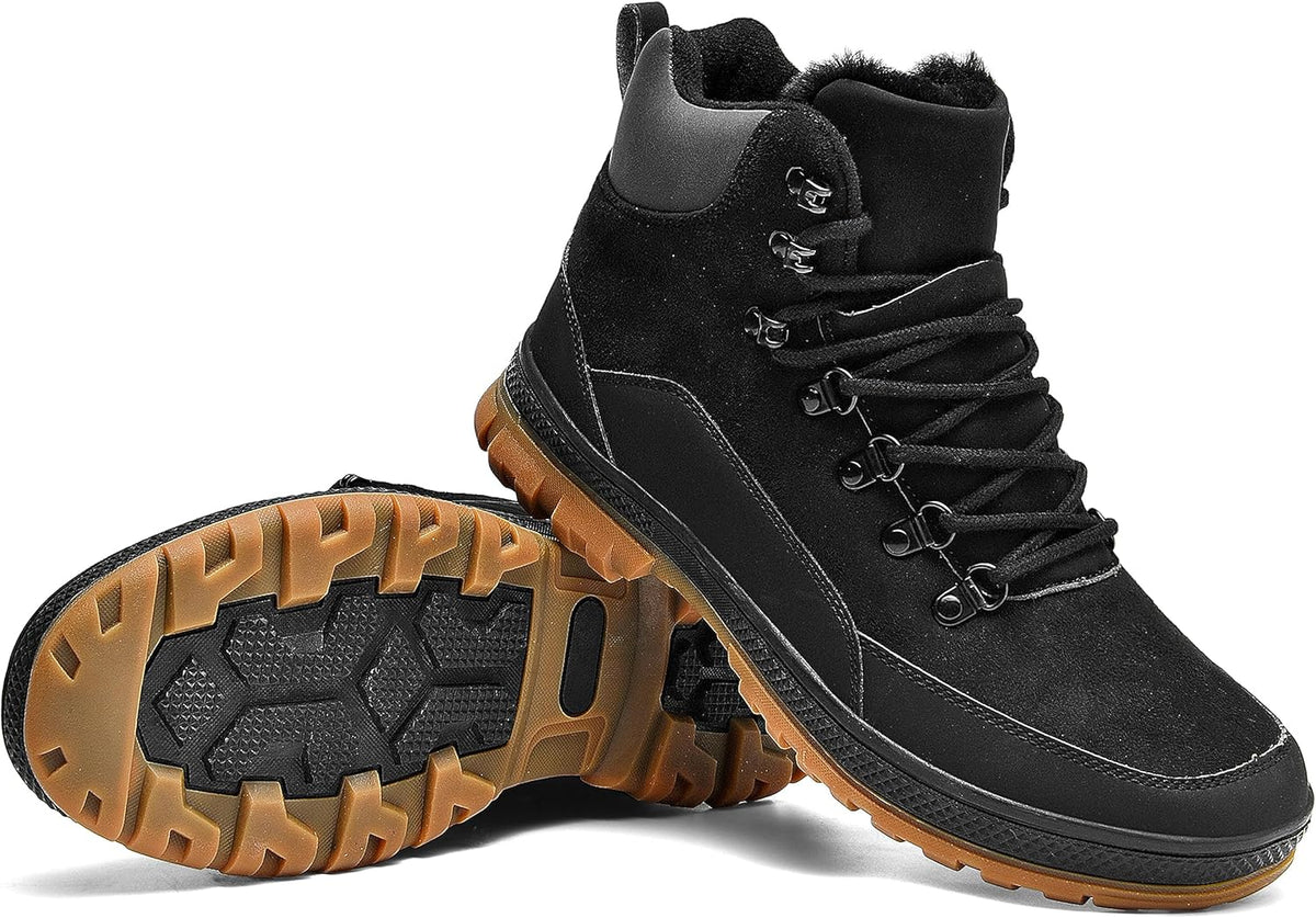 Wondamo Men's Snow Boots Lightweight Waterproof Winter Boots Fur Lined Anti-slip Cold Weather Shoes