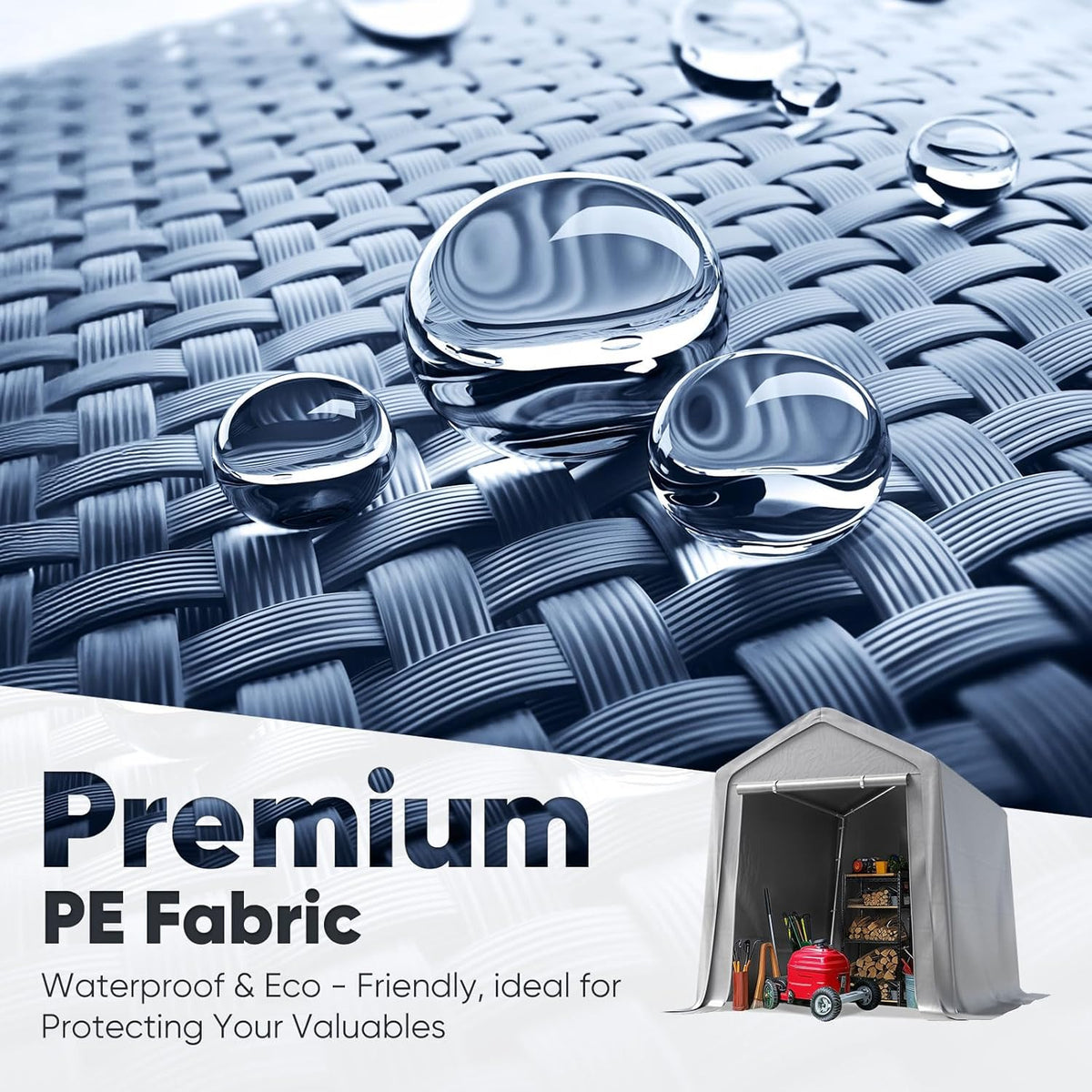 Quictent Heavy Duty 6x8FT Carport Shelter with Roll-Up Mesh Windows & Reinforced Frame, Portable Garage Canopy for Motorcycle Storage, Outdoor Equipment, Patio Furniture Cover - Silver Gray
