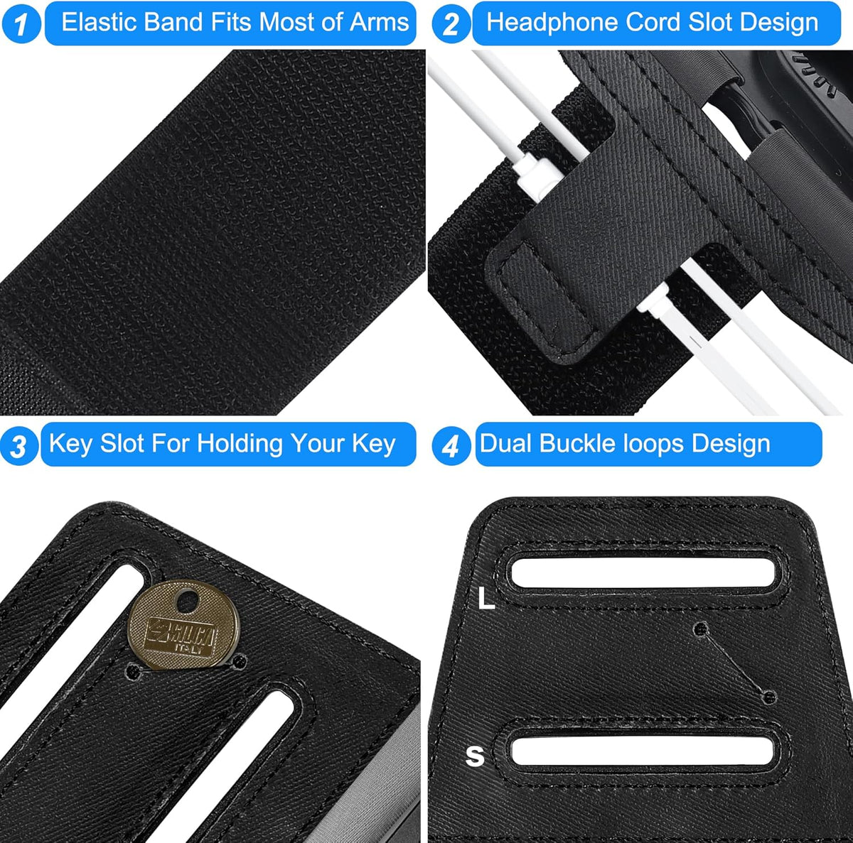 2 Pack Cell Phone Holder Armband - Reflective & Adjustable Wristband Strap Arm Bands Case Compatible with iPhone 16 15 14 13 12 Mini Pro Max Plus Samsung Galaxy Pixel for Workout Exercise Sports