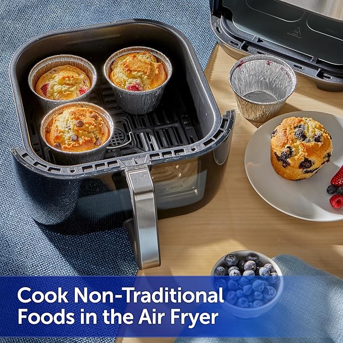 Reynolds Kitchens Air Fryer Cups, Easily Cook Individual Air Fryer Food and Non-Traditional Foods, Great for Meal Prepping and Picky Eaters, Oven-Safe and Grill-Safe, 10 Pack, 8 fl oz.