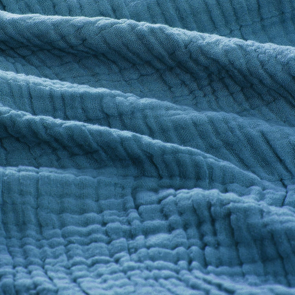 Carriediosa 100% Cotton Muslin Throw Blanket 66" X 90" Twin XL Size,4-Layers Summer Gauze Throws for Bed Couch,Soft Lightweight Breathable Linen Blankets Bedspread for Adults All Season,Dusty Blue