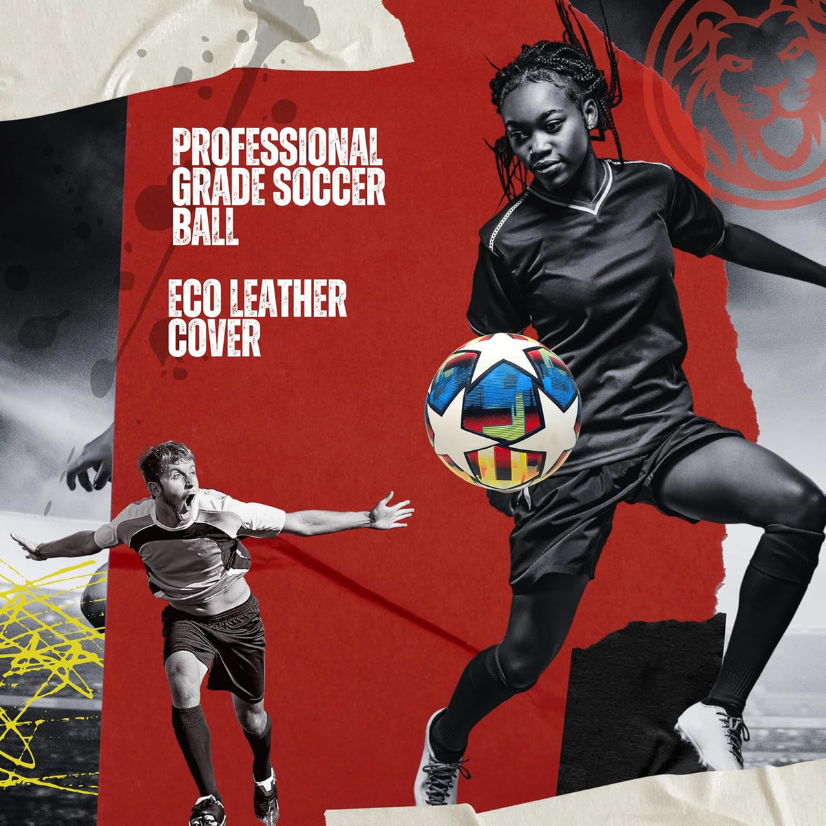 Soccer Ball Size 5 – Premium Grade PU Construction, Durable Professional Tournament Ball Indoor/Outdoor Sports,Training & Match, High-Performance Design for All Levels