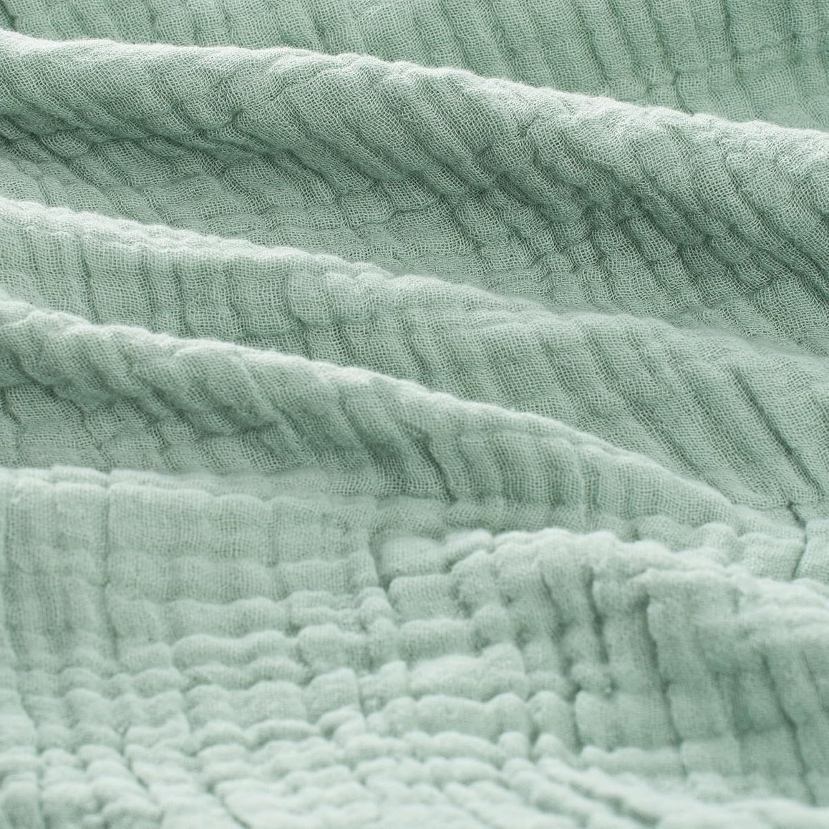 Carriediosa 100% Cotton Muslin Throw Blanket 90" X 90" Queen Size,4-Layers Summer Gauze Throws for Bed Couch,Soft Lightweight Breathable Linen Blankets Bedspread for Adults All Season,Sage Green