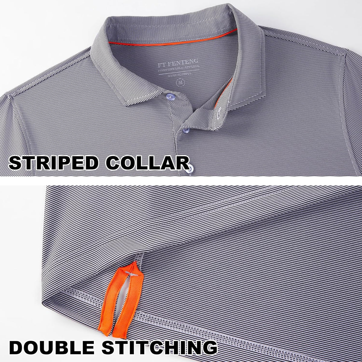 Mens Polo Shirts Short Casual Solid Stylish Dry Fit Performance Designed Collared Golf Polo Shirts for Men