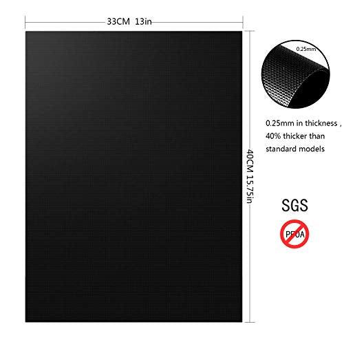 AOOCAN Grill Mat - Set of 5 Heavy Duty Grill Mats Non Stick, BBQ Outdoor Grill & Baking Mats - Reusable, Easy to Clean Barbecue Grilling Accessories - Work on Gas Charcoal Electric - Extended Warranty