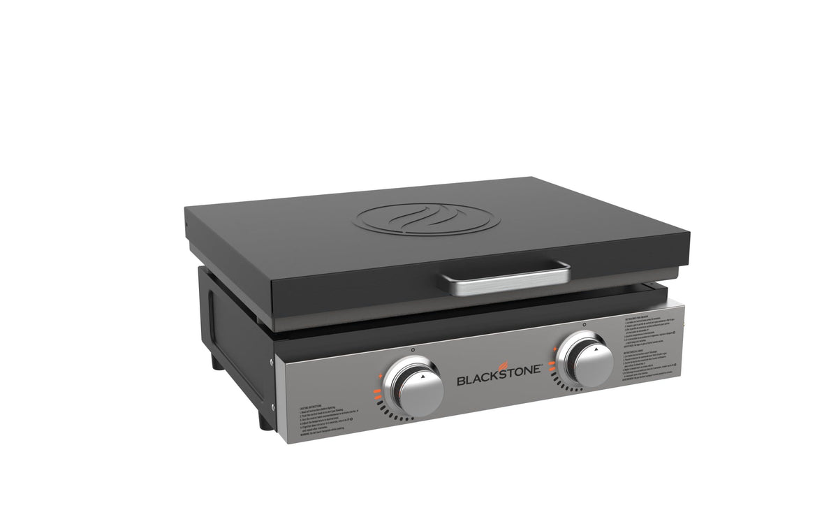 Blackstone Tabletop Griddle, 1666, Heavy Duty Flat Top Griddle Grill Station for Camping, Camp, Outdoor, Tailgating, Tabletop – Stainless Steel Griddle with Knobs & Ignition, Black, 22 inch
