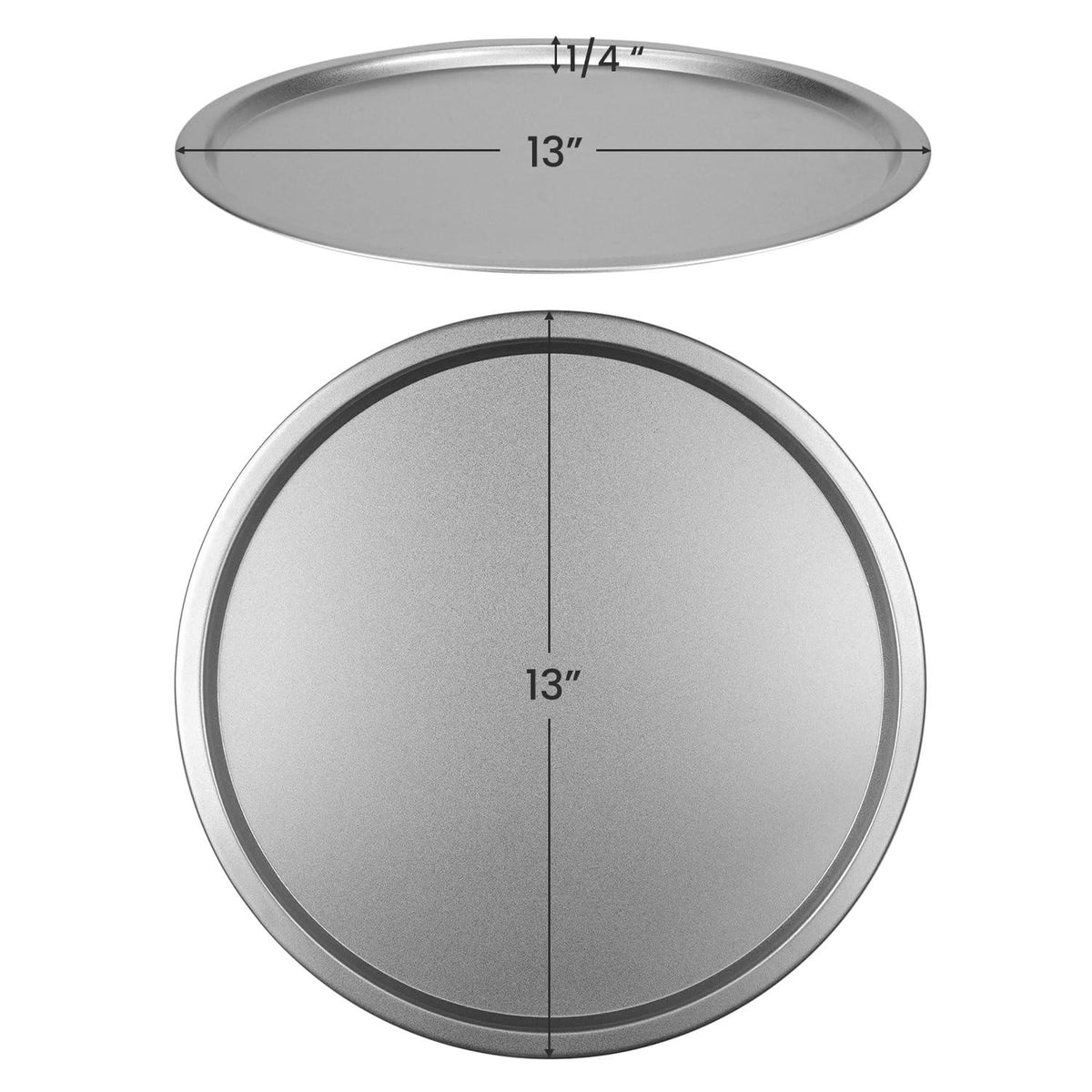 DecorRack 2 Serving Trays, 13 Inch Pizza Pans (Standard Aluminum)
