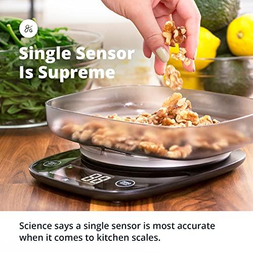 Food Weight Scale with Bowl, Super Accurate, Single Sensor, Digital Kitchen Scale, Master Food Prep with a Custom-Built Bowl That Fits on Top, Designed in St. Louis