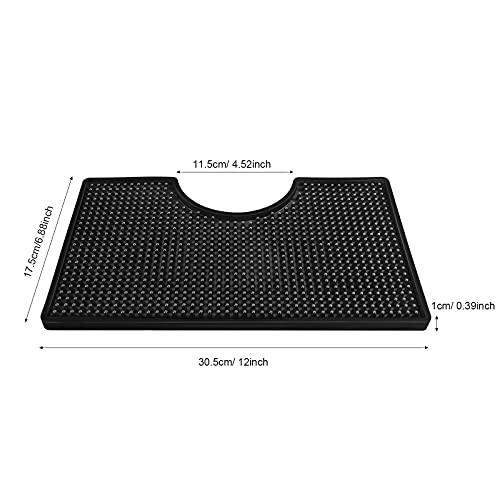 MRbrew Beer Drip Tray, Non-Slip PVC Kegerator Surface Mount Drip Tray Mat, Beverage Bar Drip Tray with Draft Beer Tower Flange Cutout