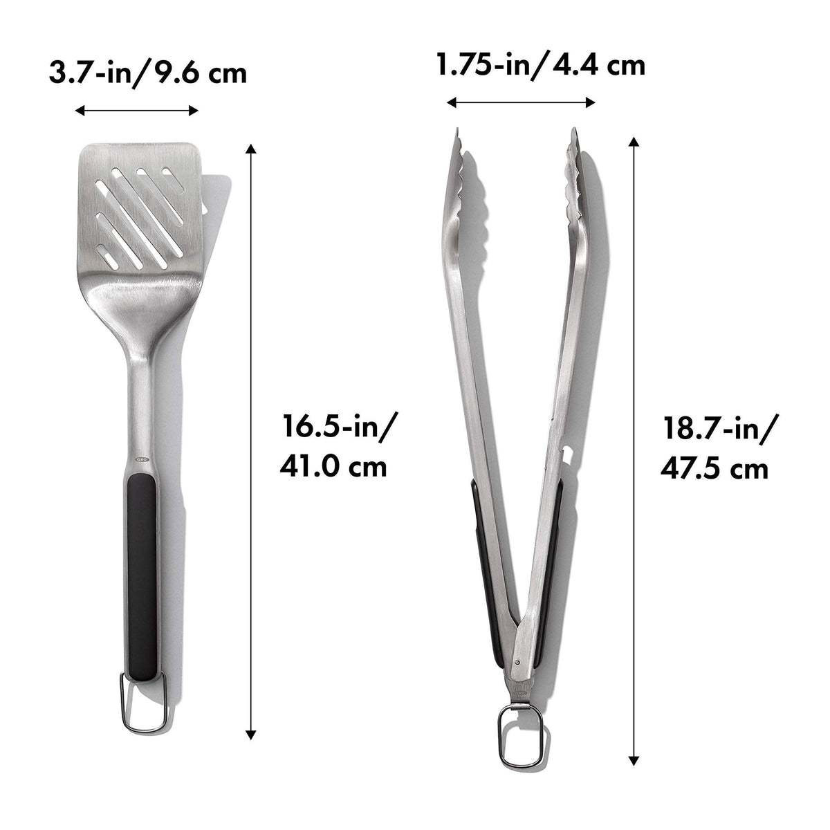 OXO Good Grips Grilling Tools, Tongs and Turner Set, Black