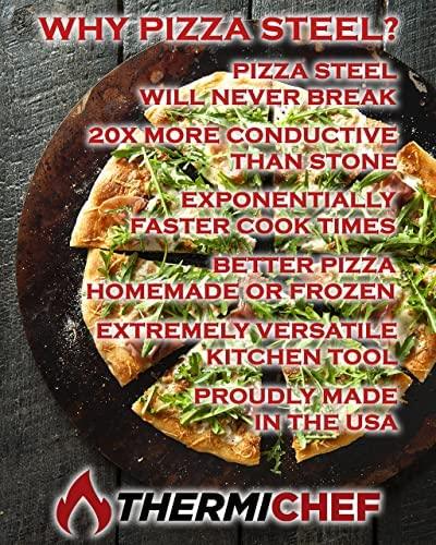 THERMICHEF by Conductive Cooking Square Pizza Steel 1/4" Deluxe Version, 16"x16"