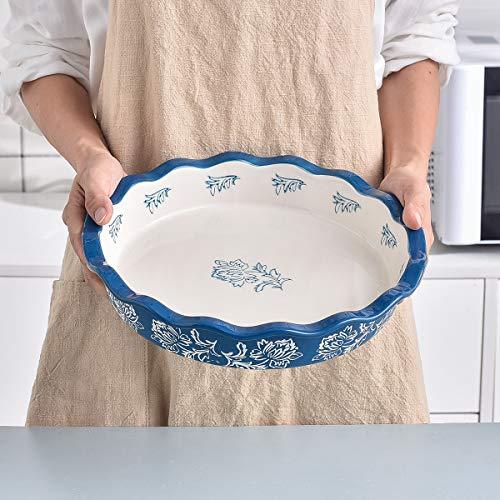 Wisenvoy Ceramic Pie Dish Pie Plate Deep Dish Pie Pan Non-Stick Pie Pans for Baking Pie Dishes
